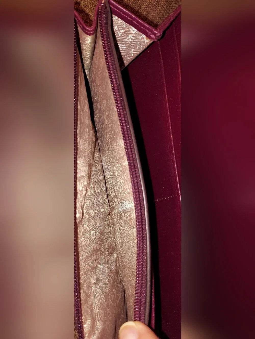 Kate Spade Quilted Wallet Purse in Deep Plum with Gold Chain Strap